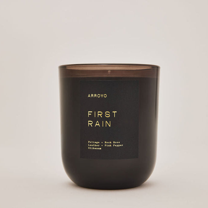 First Rain Black Glass Candle 10 oz