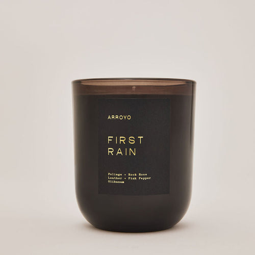 First Rain Black Glass Candle 10 oz