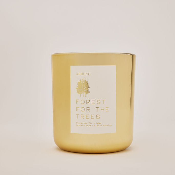Forest for the Trees Gold Glass Candle 13 oz
