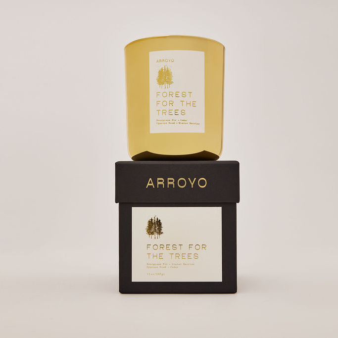 Forest for the Trees Gold Glass Candle 13 oz