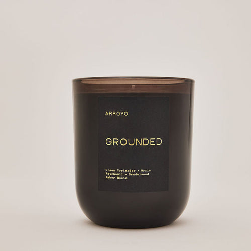 Grounded Black Glass Candle 10 oz